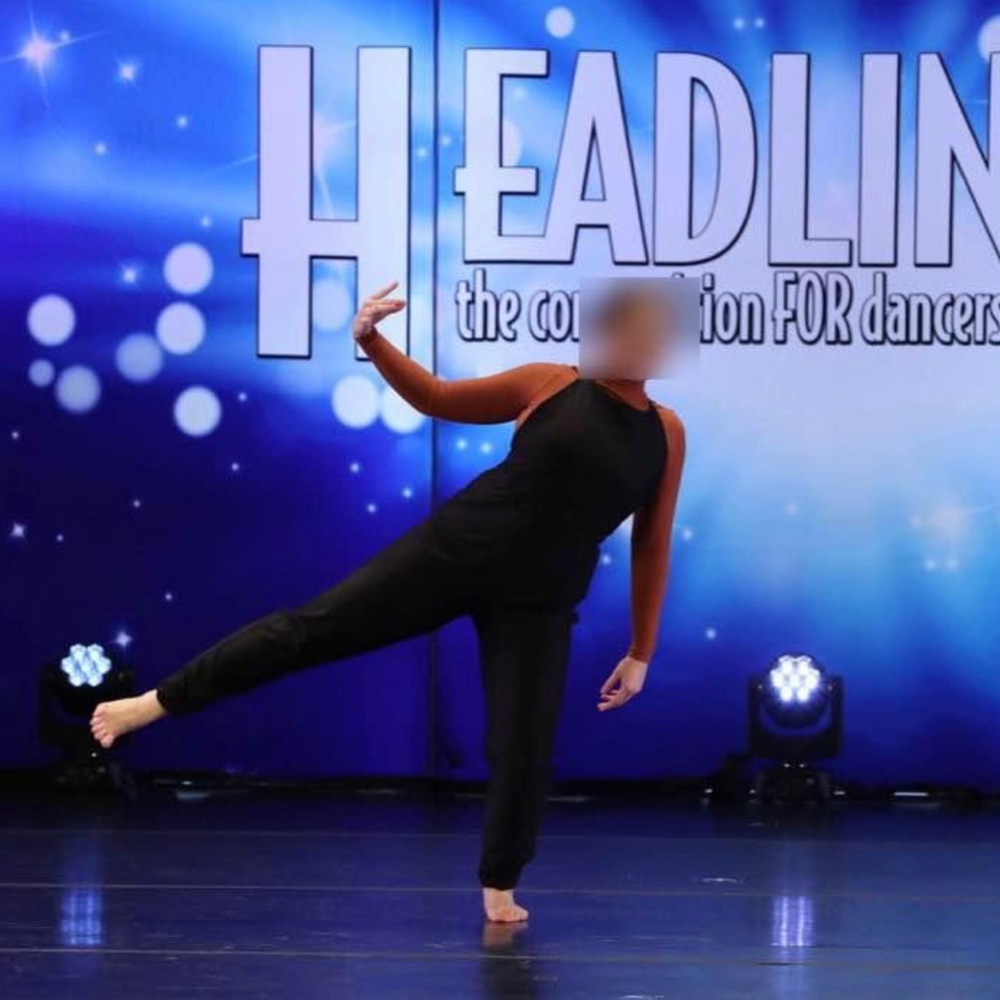 black/rust two piece solo costume